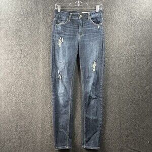 Pistola Women’s Distressed Skinny Jeans Dark Wash Size 27 EUC